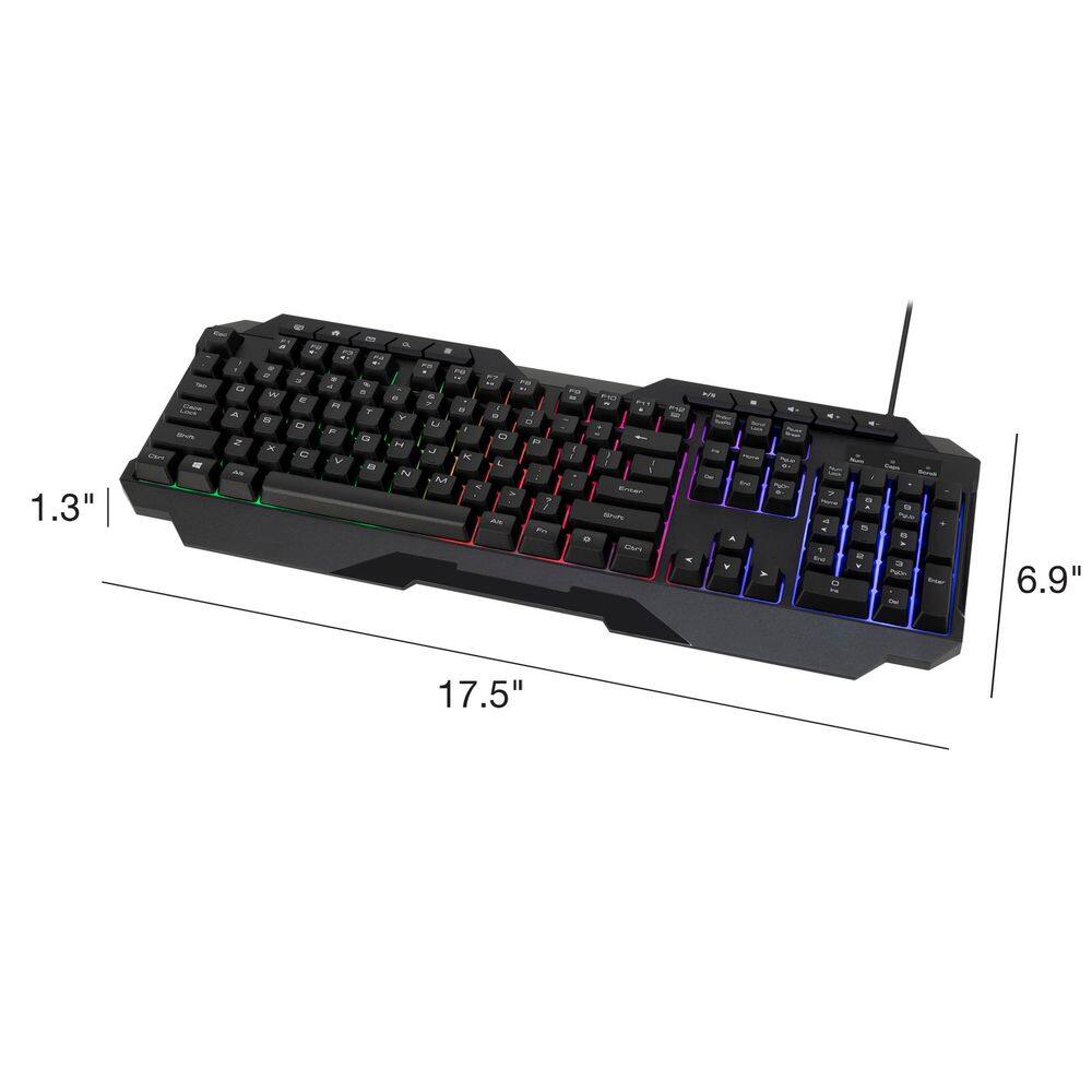 4-In-1 Gaming Bundle, Gaming Keyboard, Gaming Mouse, Gaming Headset, and Desk Pad Included, Black,