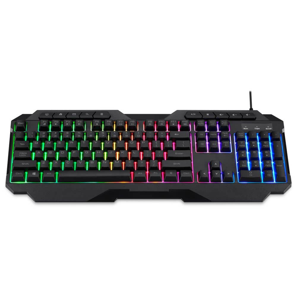 4-In-1 Gaming Bundle, Gaming Keyboard, Gaming Mouse, Gaming Headset, and Desk Pad Included, Black,