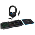 4-In-1 Gaming Bundle, Gaming Keyboard, Gaming Mouse, Gaming Headset, and Desk Pad Included, Black,